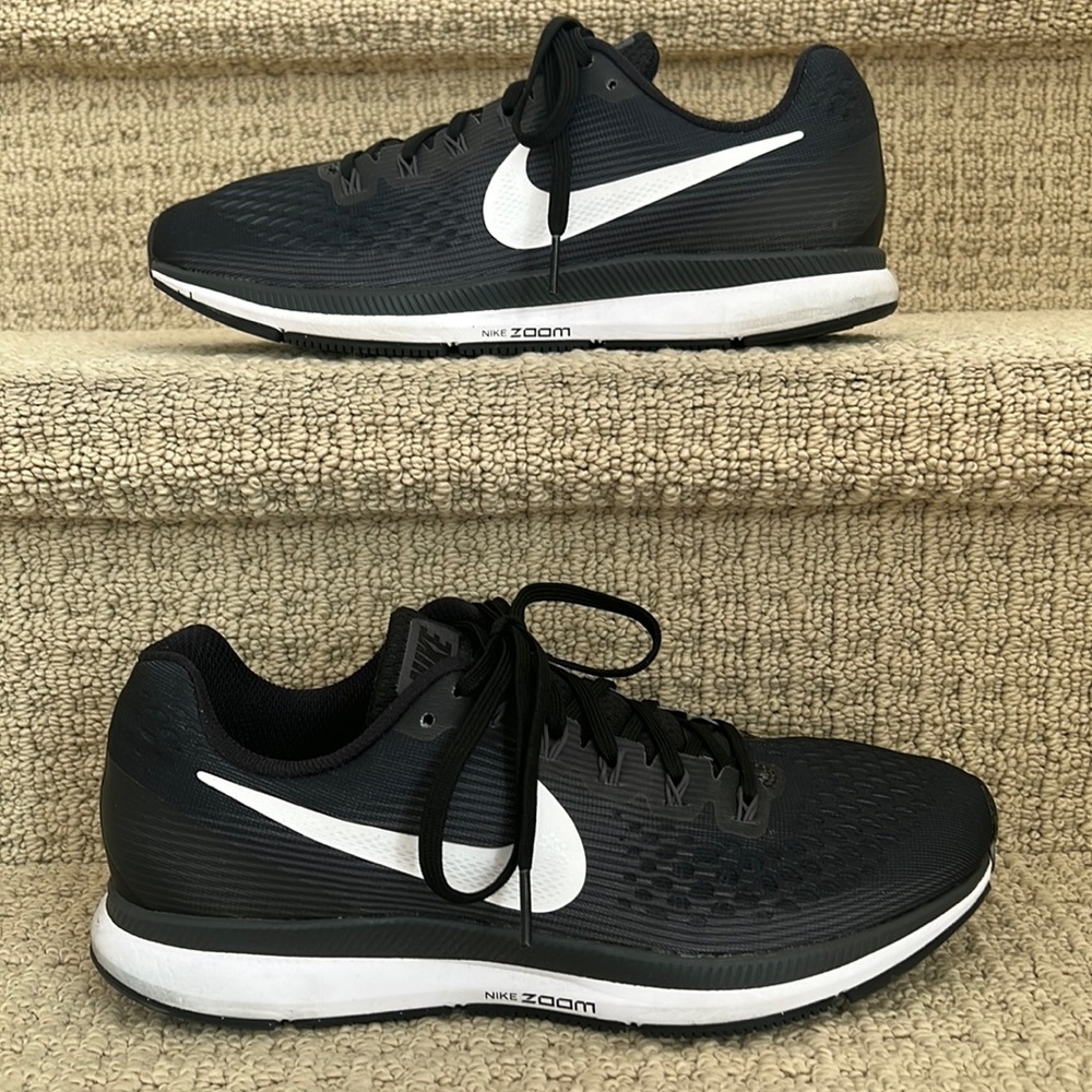 Nike Air Zoom Pegasus 34 Size 8 (Women's Size 9.5) in Black/White-Dark Grey